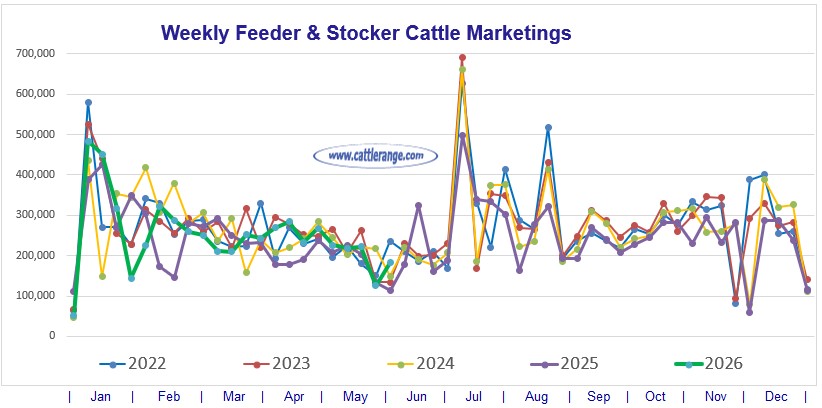 Feeder & Stocker Cattle Marketings for the week ending May 30, 2026
