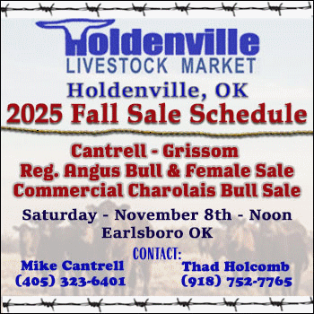 Holdenville Livestock Market 2025 Fall Sale Schedule