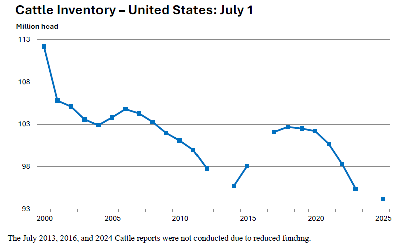 July 1 Cattle Inventory Down 1 Percent