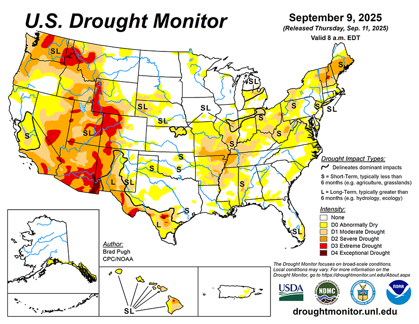 35.90% of the Lower 48 States are in Drought compared to 34.72% Last Week