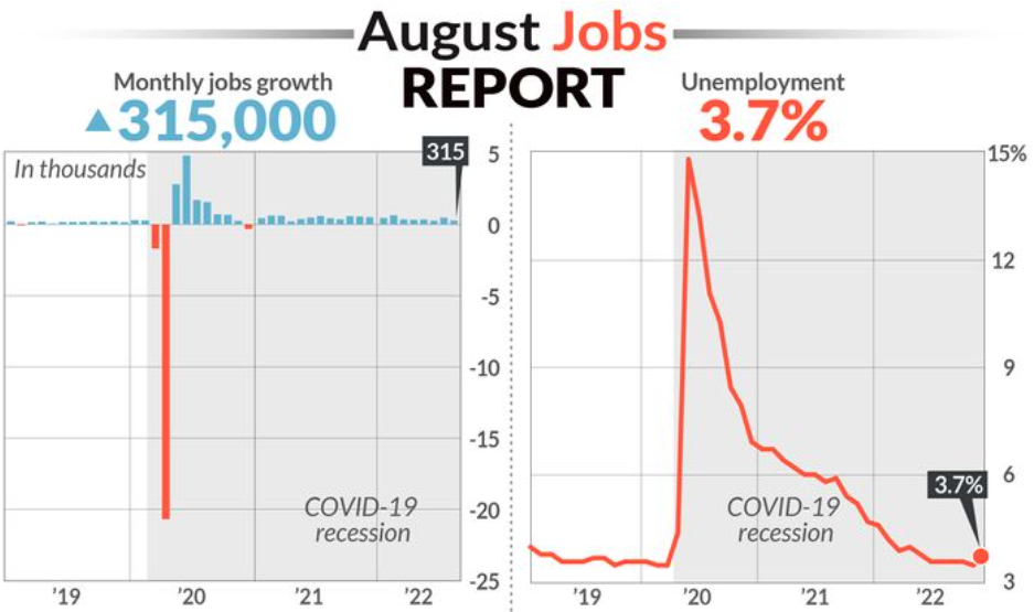 U.S. gains 315,000 Jobs in August
