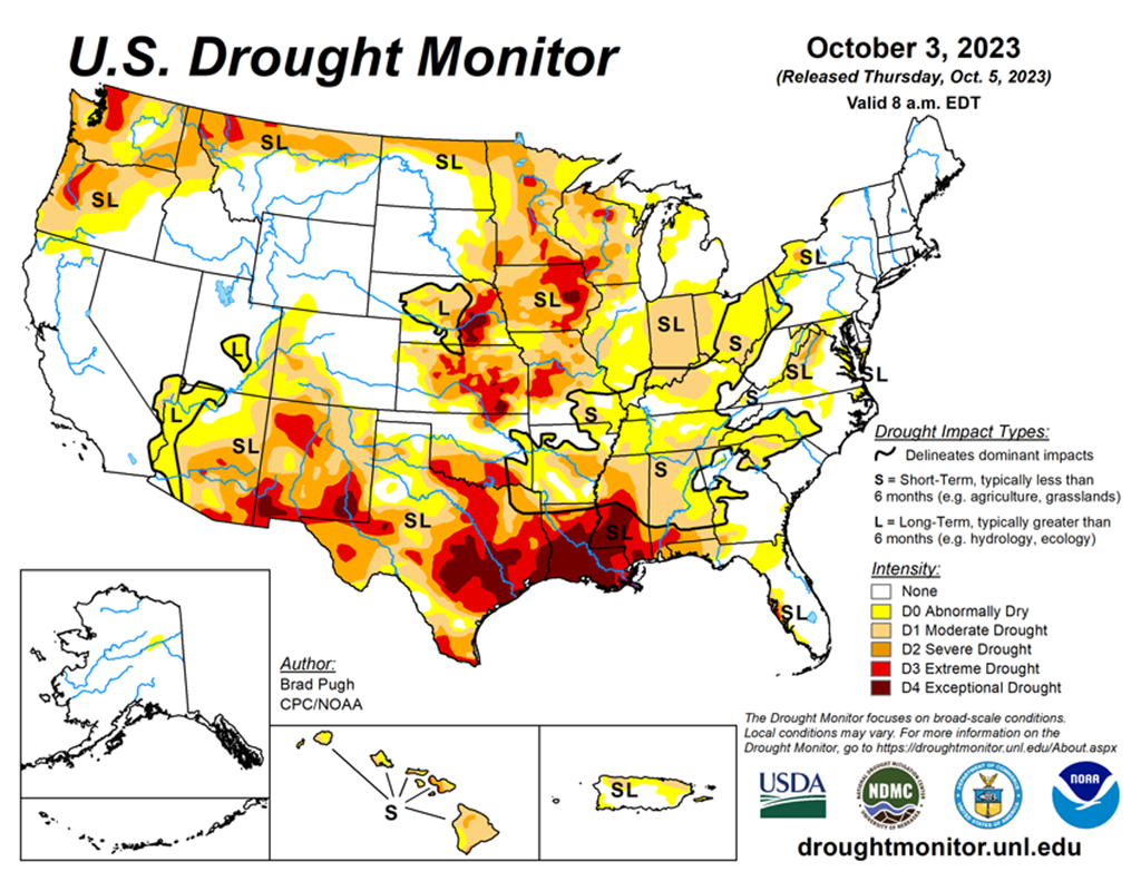 47% of U.S. Cattle are in Drought Areas this Week... Up 1%