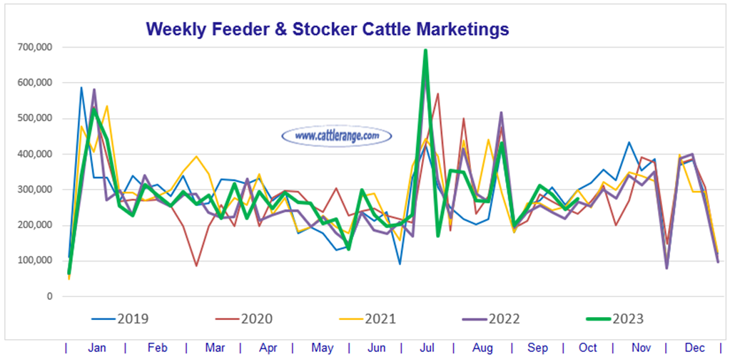 Feeder & Stocker Cattle Marketings for the week ending 10/7/23