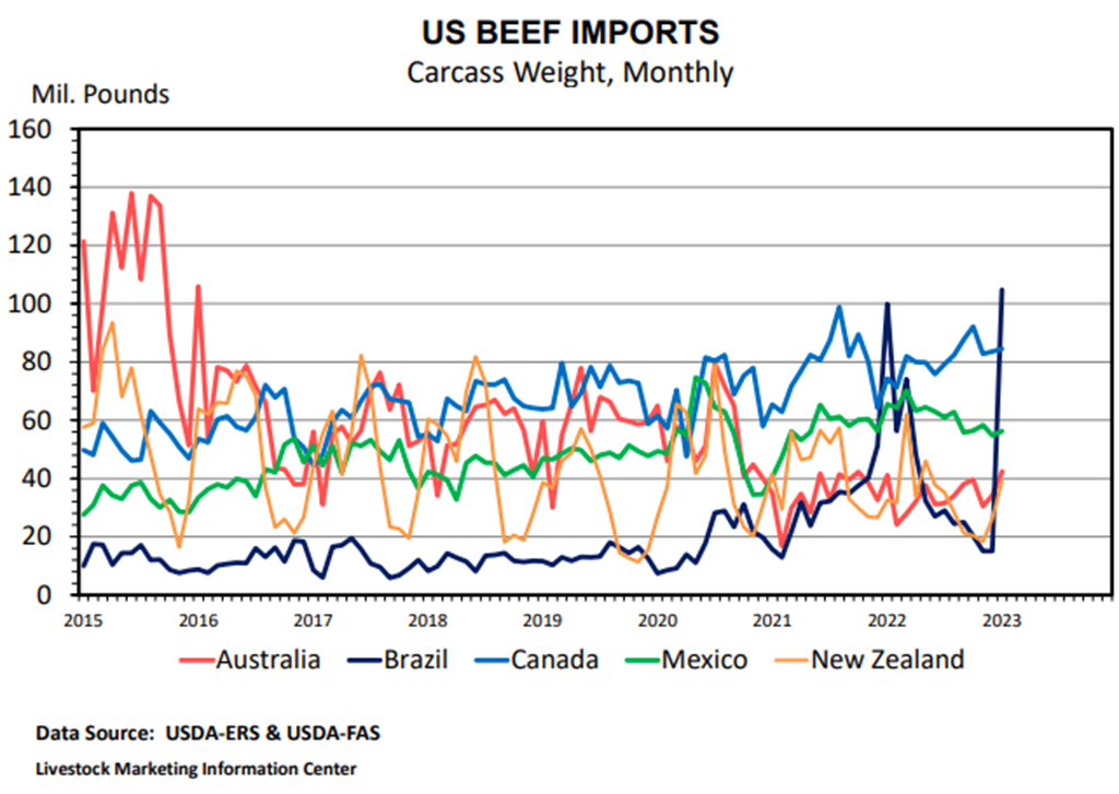 January Beef Imports 3rd Highest on Record
