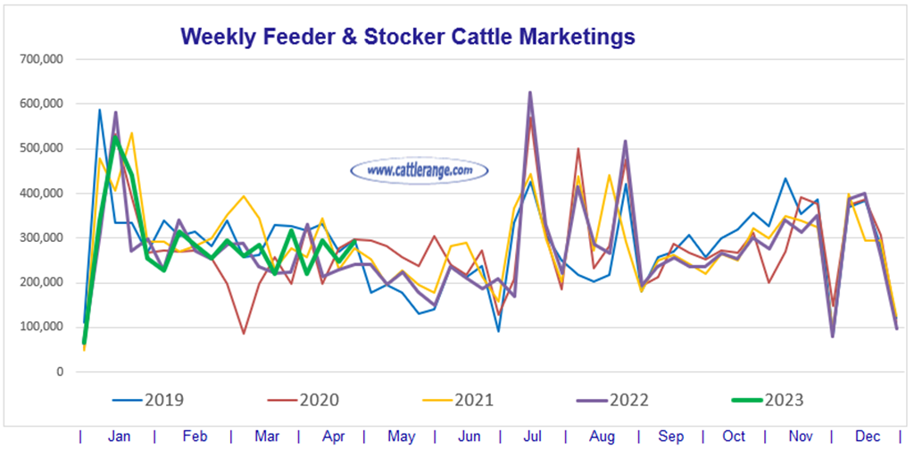 Feeder & Stocker Cattle Marketings for the week ending 4/29/23